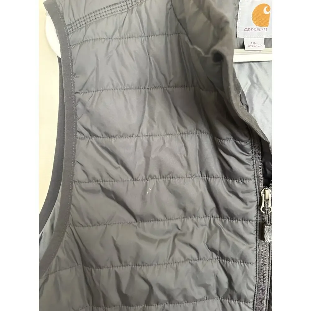 Carhartt Men’s XL Black Quilted Insulated Full Zip Vest Mock Neck Workwear